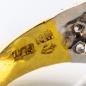 Preview: Beeindruckender Damenring (750er Gold + Platin) mit Saphir und Brillanten