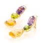 Preview: Spektakuläre Ohrringe (750er Gold) mit Amethysten, Peridots und Citrinen