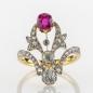 Preview: Art Deco Ring aus 750er Gold mit 1.15ct Brillanten und 0.75ct Rubin