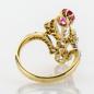 Preview: Art Deco Ring aus 750er Gold mit 1.15ct Brillanten und 0.75ct Rubin