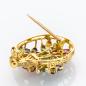 Preview: Brosche aus 750er Gold mit Rubin, Saphir, Smaragd und Brillanten