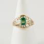 Preview: Eleganter Damenring 750er Gold mit einem 0.70ct Smaragd und 0.75ct Diamanten