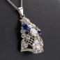 Preview: Platinum Art Deco pendant with sapphires, rubies and 1.30ct diamonds
