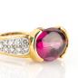 Preview: Ausgefallener Damenring 750er Gold mit 7.10ct Turmalin und 0.80ct Brillanten