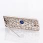 Preview: Art Deco Brosche (585er Gold) mit Saphir und Brillanten