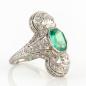 Preview: Ladies ring (platinum) with an 1.25ct emerald and 2.0ct diamonds