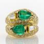 Preview: Vintage Ring aus 750er Gold mit 2.40ct Smaragden und 2.40ct Brillanten
