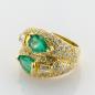 Preview: Vintage Ring aus 750er Gold mit 2.40ct Smaragden und 2.40ct Brillanten