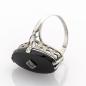 Preview: Art Deco Ring aus 585er Weißgold mit Onyx und Diamant