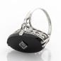 Preview: Art Deco Ring aus 585er Weißgold mit Onyx und Diamant