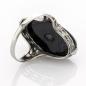 Preview: Art Deco Ring aus 585er Weißgold mit Onyx und Diamant