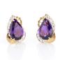 Preview: Ohrringe 585er Gold mit 9.45ct Amethyst und 0.48ct Brillanten