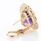 Preview: Ohrringe 585er Gold mit 9.45ct Amethyst und 0.48ct Brillanten