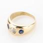Preview: Ladies ring 14k gold with a 0.50ct diamond and 0.40ct sapphires
