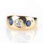 Preview: Ladies ring 14k gold with a 0.50ct diamond and 0.40ct sapphires