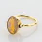 Preview: 18k gold ring with an opal and 0.04ct diamonds