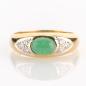 Preview: Ladies ring (14k gold) with an emerald and diamonds