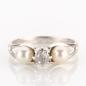Preview: Damenring 585er Gold mit 0.25ct Brillant und Perlen