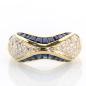 Preview: Ladies ring 18k gold with 1.0ct sapphires and 0.50ct diamonds