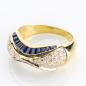 Preview: Ladies ring 18k gold with 1.0ct sapphires and 0.50ct diamonds