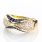 Preview: Ladies ring 18k gold with 1.0ct sapphires and 0.50ct diamonds