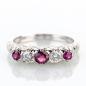 Preview: Retro Ring 585er Gold mit 0.45ct Rubinen und 0.42ct Brillanten