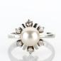 Preview: Ring 585er Gold mit Perle und 0.24ct Brillanten
