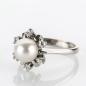 Preview: Ring 585er Gold mit Perle und 0.24ct Brillanten