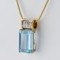 Preview: 18.0 Carat Aquamarine and 0.30 Carat Diamond Pendant in 18k Multicolor Gold