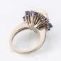 Preview: Vintage Ring 750er Gold mit Perle, 0.40ct Brillanten und 0.40ct Saphiren