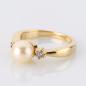 Preview: Ring aus 585er Gelbgold mit Perle und 0.08ct Brillanten