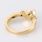 Preview: Ring aus 585er Gelbgold mit Perle und 0.08ct Brillanten