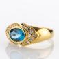 Preview: Vintage Ring aus 750er Gold mit 1.50ct Blautopas und 0.28ct Brillanten