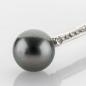 Preview: 18k white gold ear studs with 1.0ct diamonds and Tahitian pearls