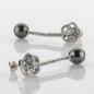 Preview: 18k white gold ear studs with 1.0ct diamonds and Tahitian pearls