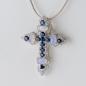 Preview: 4 Opal, 1.6ct Sapphire and 0.8ct Diamond Pendant in 18K White Gold