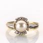 Preview: Vintage Ring aus 585er Gold mit Perle und Brillanten