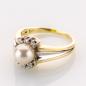 Preview: Vintage Ring aus 585er Gold mit Perle und Brillanten