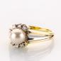 Preview: Vintage Ring aus 585er Gold mit Perle und Brillanten