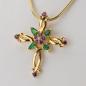 Preview: Emerald, Amethyst and Diamond Pendant in 18K Yellow Gold