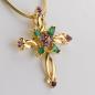 Preview: Emerald, Amethyst and Diamond Pendant in 18K Yellow Gold