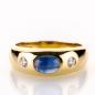 Preview: 14k gold ring with a 1.0ct sapphire and 0.20ct diamonds