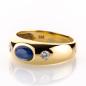 Preview: 14k gold ring with a 1.0ct sapphire and 0.20ct diamonds