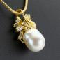 Preview: Anhänger aus 750er Gold mit Perle und 0.60ct Diamanten