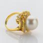 Preview: Ring aus 750er Gold mit Perle und 1.40ct Diamanten