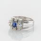 Preview: Ring aus 585er Weißgold mit 1 Saphir & 1.24ct Altschliff-Brillanten