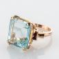Preview: Vintage Ring aus 585er Gold mit einem 16.0ct Aquamarin und 0.08ct Rubinen
