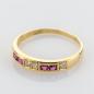 Preview: Vintage Ring aus 750er Gold mit Rubinen und 0.12ct Brillanten