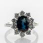 Preview: Vintage Ring aus 585er Weißgold mit 2.0ct Saphir und 0.40ct Brillanten
