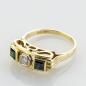 Preview: 14k vintage gold ring with tourmalines and diamonds